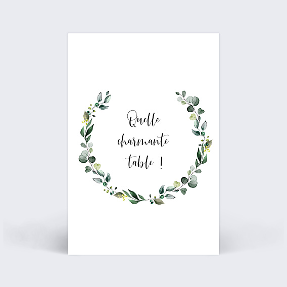 Marque-table Mariage Couronne Eucalyptus