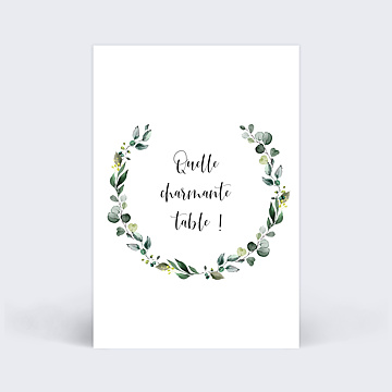 Marque-table Mariage Couronne Eucalyptus
