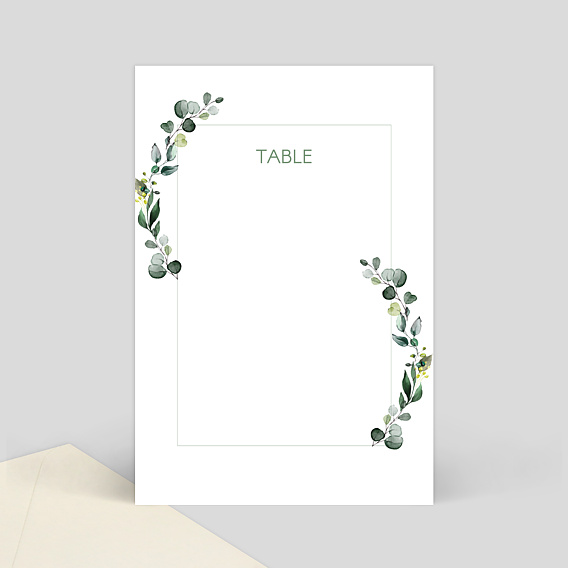 Marque-table mariage Couronne Eucalyptus Verso