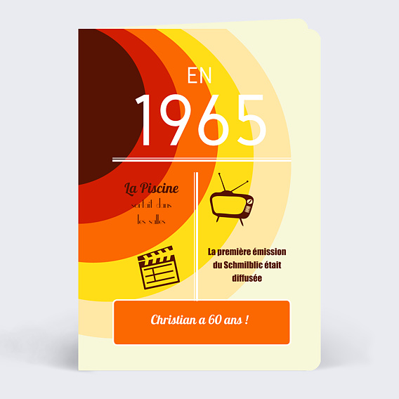 Menu anniversaire Années 70