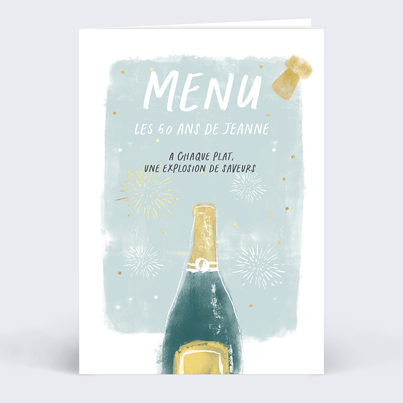 Menu anniversaire Anniversaire Pétillant