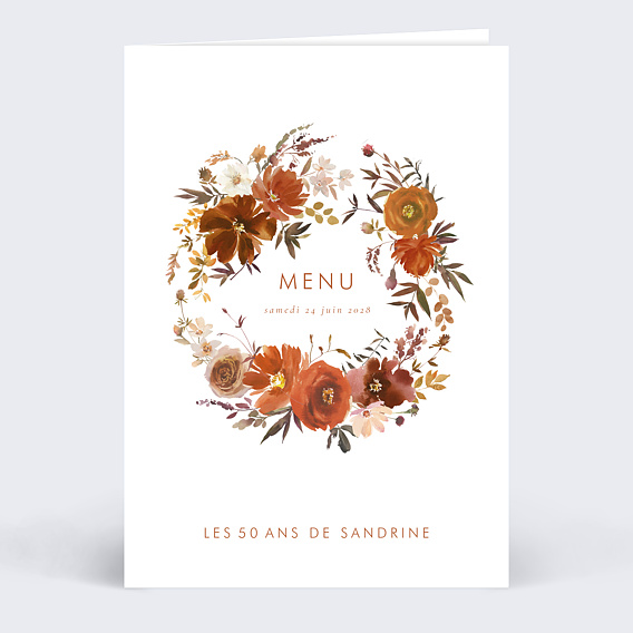 Menu anniversaire Bouquet Parfumé
