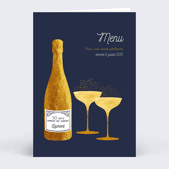 Menu anniversaire Bulles Ocre