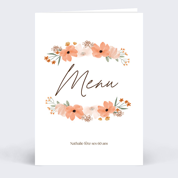 Menu anniversaire Couronne Printanière
