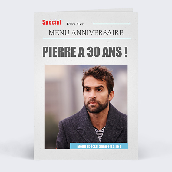 Menu Anniversaire  Journal 