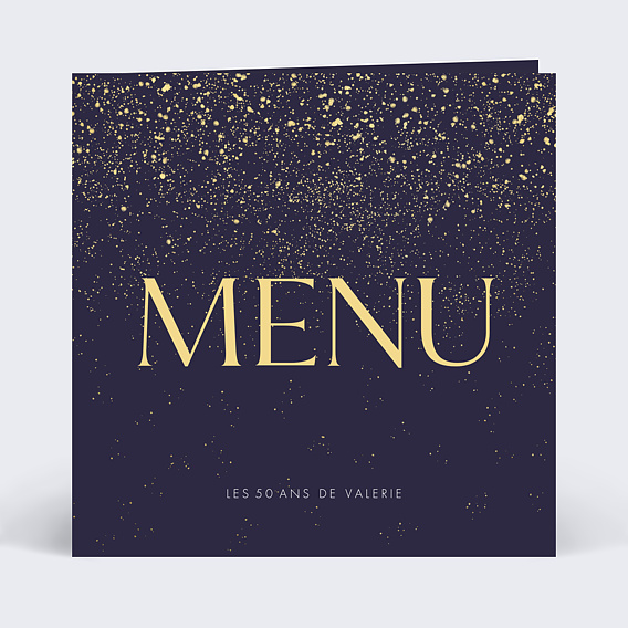 Menu anniversaire Pluie de Fête