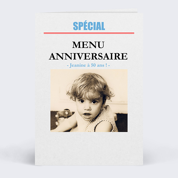 Menu anniversaire Rétrospective