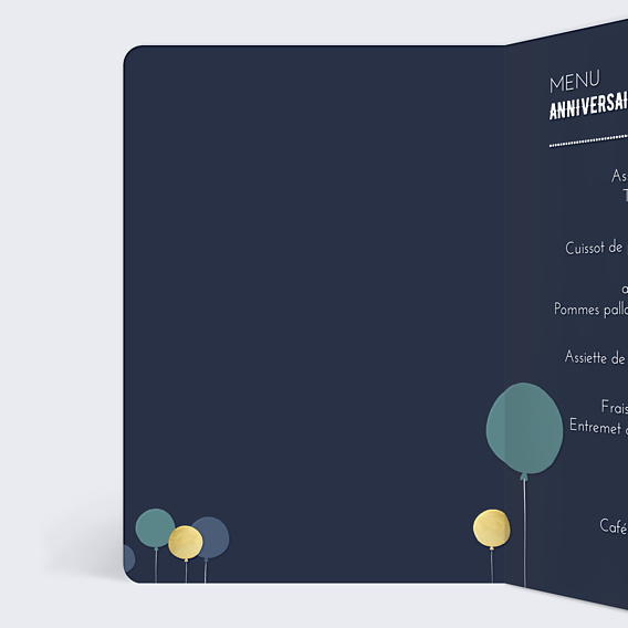 Menu Anniversaire Balloons