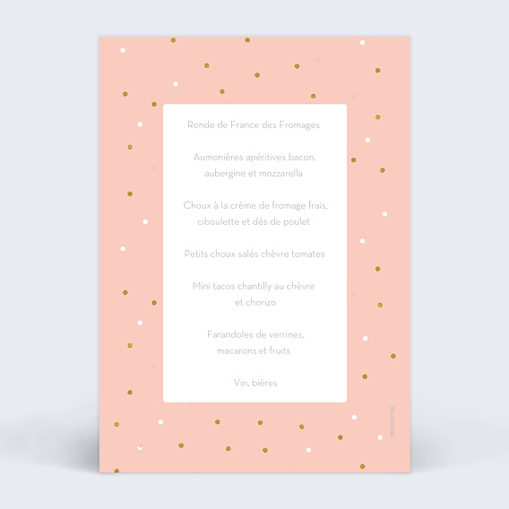 Menu anniversaire Milestone Petits Pois Verso