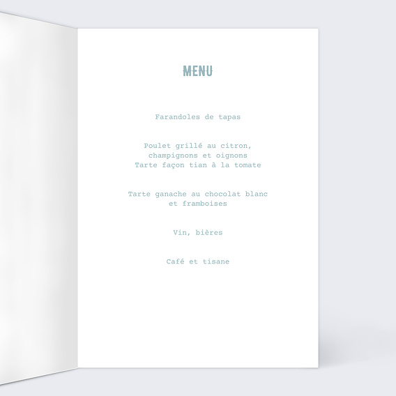 Menu Anniversaire Effet tirage