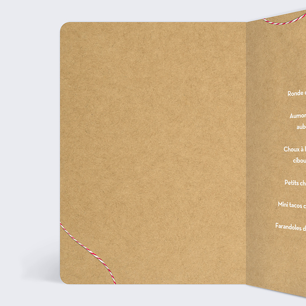 Menu anniversaire Boarding pass Intérieur Gauche