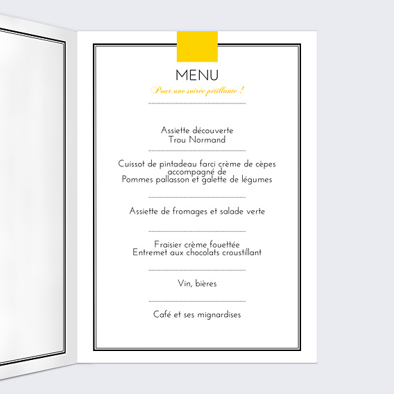 Menu Anniversaire Champagne