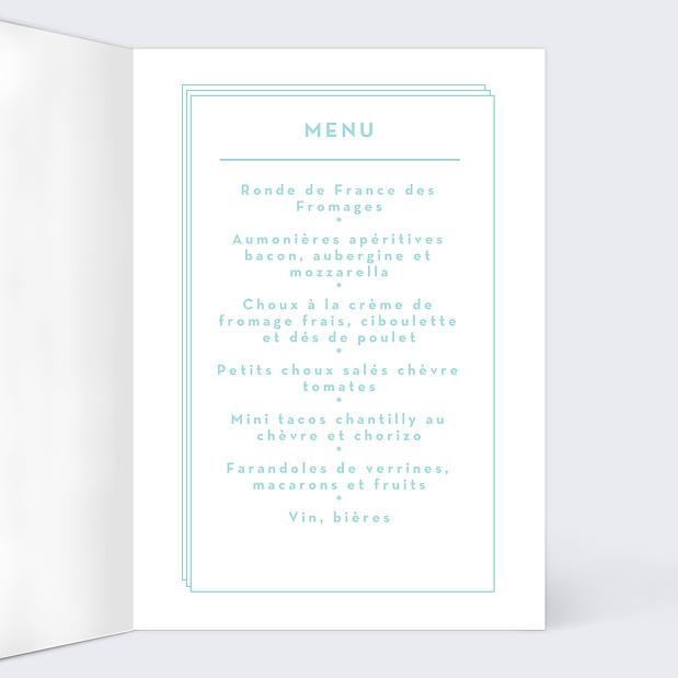 Menu Anniversaire Double Filet Intérieur Droit