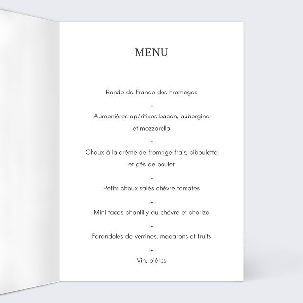 Menu Anniversaire Typographie Cadre Intérieur Droit