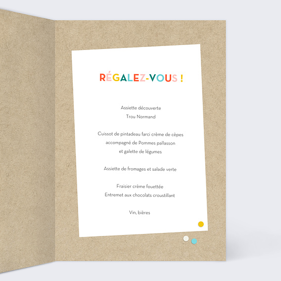 Menu anniversaire Jeux des 7 Familles Intérieur Droit