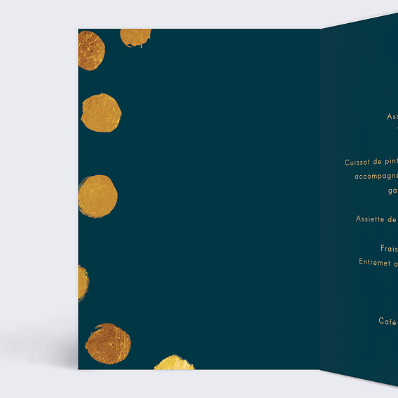 Menu anniversaire Graphique Chic Intérieur Gauche