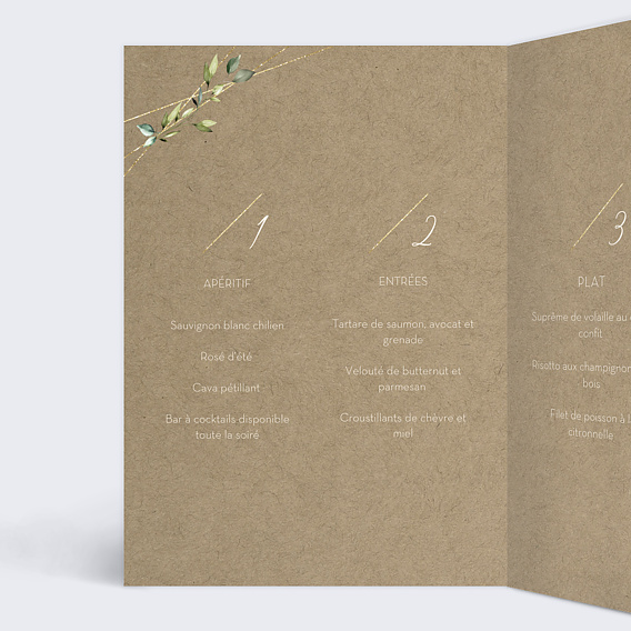 Menu anniversaire Kraft Simple Intérieur Gauche