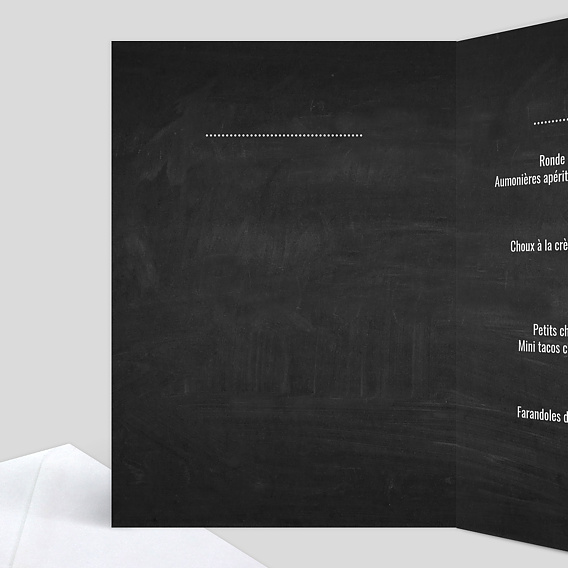 Menu anniversaire Photomaton Ardoise Intérieur Gauche