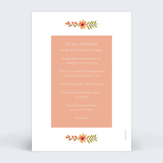 Menu Anniversaire Bouquet Printanier