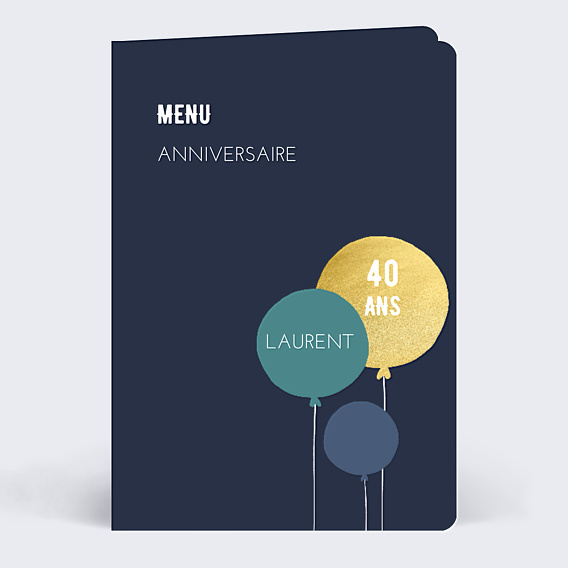 Menu Anniversaire Balloons