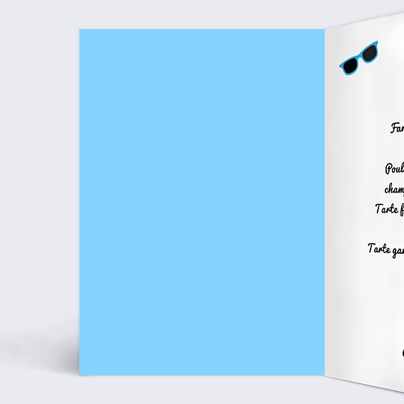 Menu anniversaire Plage Intérieur Gauche