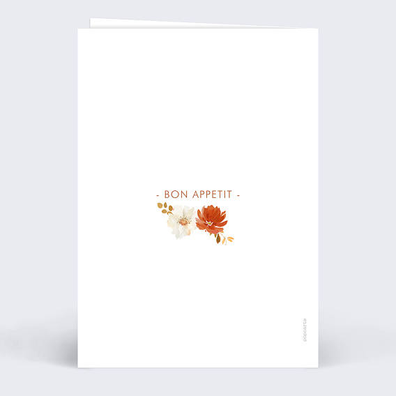 Menu anniversaire Bouquet Parfumé Verso