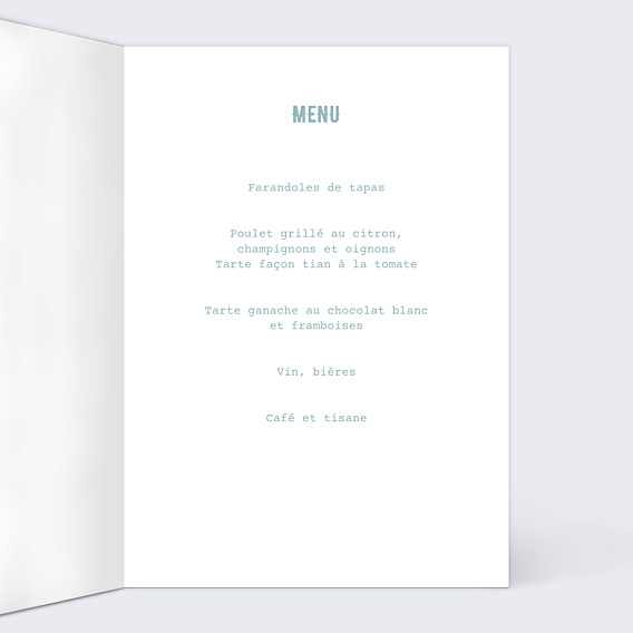 Menu Anniversaire Effet tirage