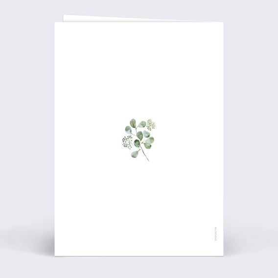 Menu anniversaire Couronne Eucalyptus Minimaliste Verso