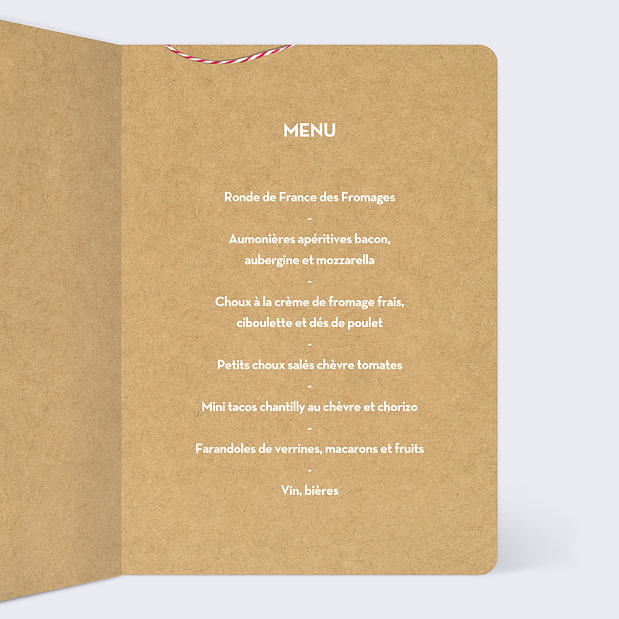 Menu anniversaire Boarding pass Intérieur Droit