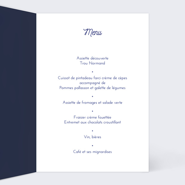 Menu anniversaire Bulles dorées Intérieur Droit