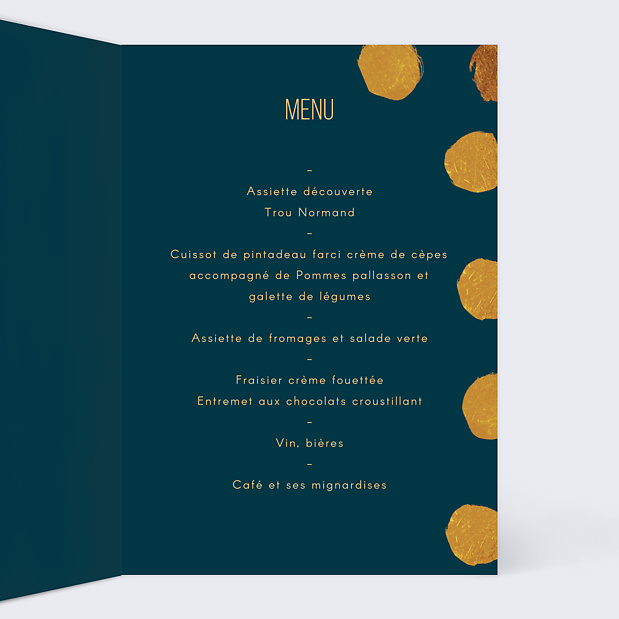Menu anniversaire Graphique chic Intérieur Droit
