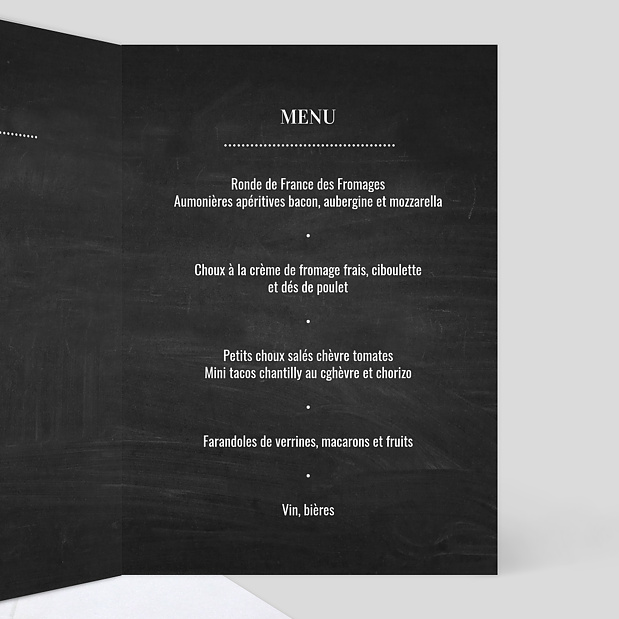 Menu Anniversaire Photomaton Ardoise Intérieur Droit