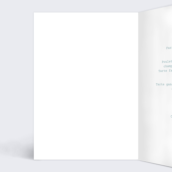 Menu anniversaire Effet tirage Intérieur Gauche