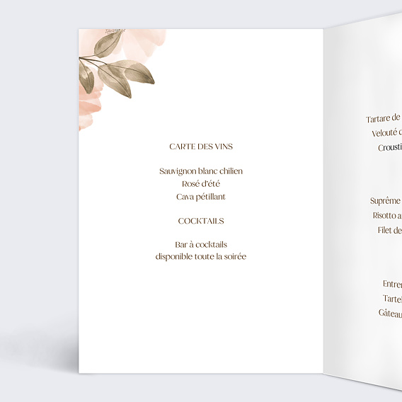 Menu anniversaire Couronne Printanière Intérieur Gauche