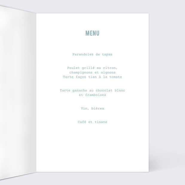 Menu anniversaire Album photo Intérieur Droit