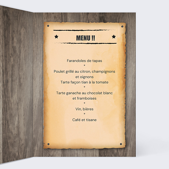 Menu Anniversaire Wanted