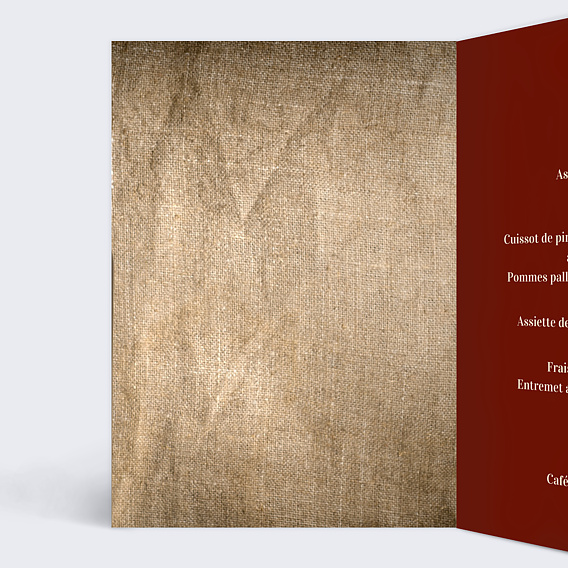 Menu anniversaire Anniversaire Millésimé Intérieur Gauche