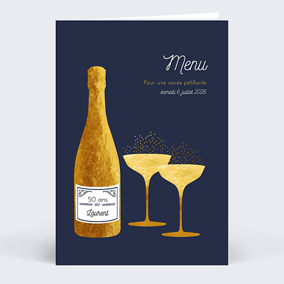 Menu Anniversaire Bulles Ocre