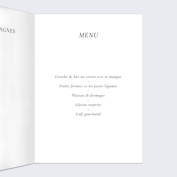 Menu anniversaire Couronne Eucalyptus Minimaliste Intérieur Droit