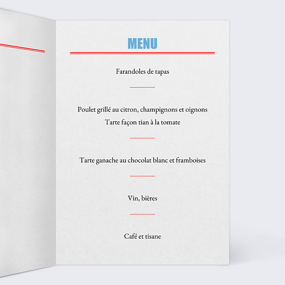 Menu anniversaire Rétrospective Intérieur Droit