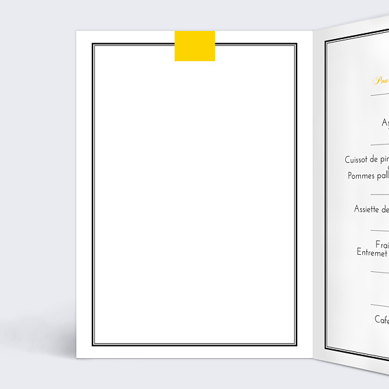 Menu anniversaire Champagne Intérieur Gauche