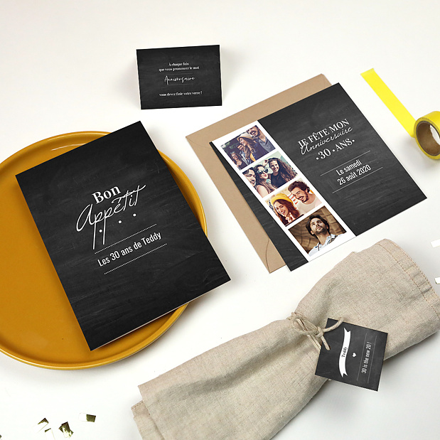 Menu Anniversaire Photomaton Ardoise