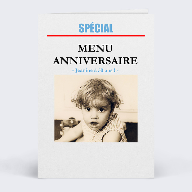 Menu Anniversaire Rétrospective