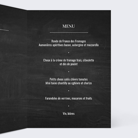 Menu Anniversaire Photomaton Ardoise