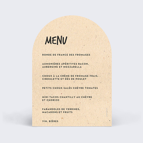 Menu anniversaire Bière Pression Verso