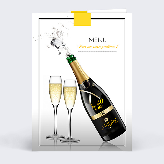 Menu Anniversaire Champagne