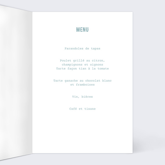 Menu anniversaire Album Photo Intérieur Droit