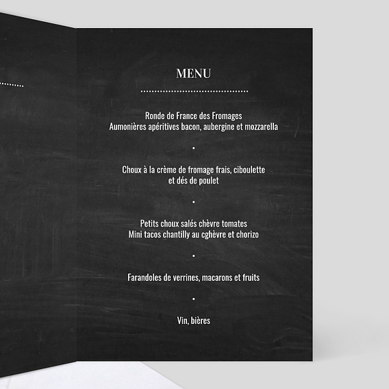 Menu anniversaire Photomaton Ardoise Intérieur Droit