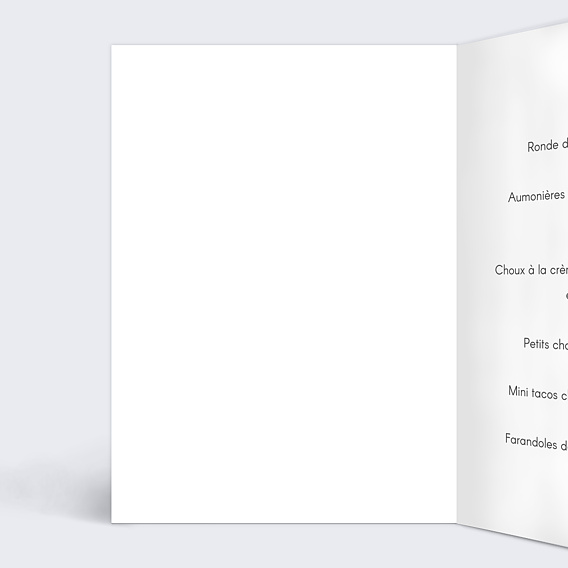 Menu anniversaire Typographie Cadre Intérieur Gauche