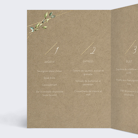 Menu Anniversaire Kraft Simple